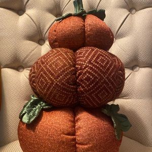 3 piece Plush Pumpkin Toy, Fluffy Stuffed Pumpkin Throw Pillow
